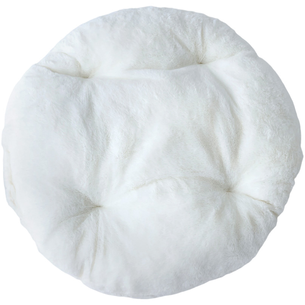 H&O Direct 60cm White Round Raised Rim Warm Pet Bed Image 5