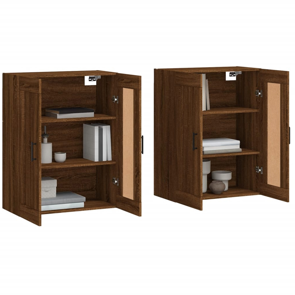 vidaXL 2 Door Brown Oak Wall Mounted Cabinet Set of 2 Image 3