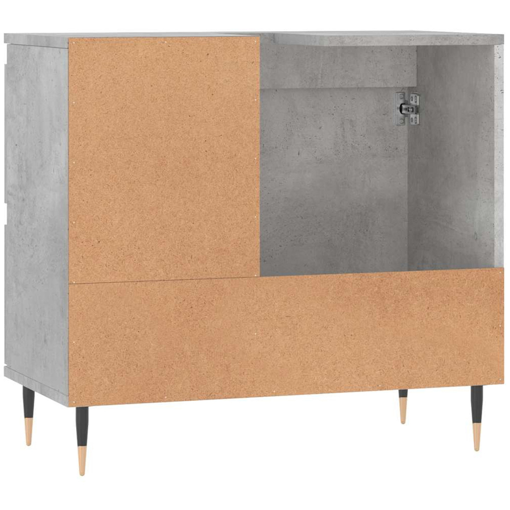 vidaXL Single Door 2 Drawer Concrete Grey Bathroom Cabinet Image 7