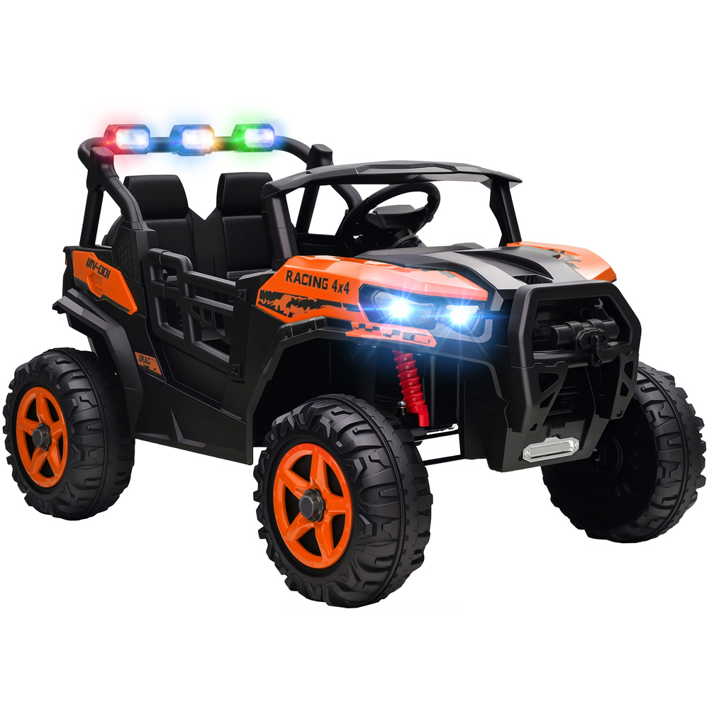 Tommy Toys 2 Seater Kids Orange Ride On Electric Truck with Remote 24V Image 1