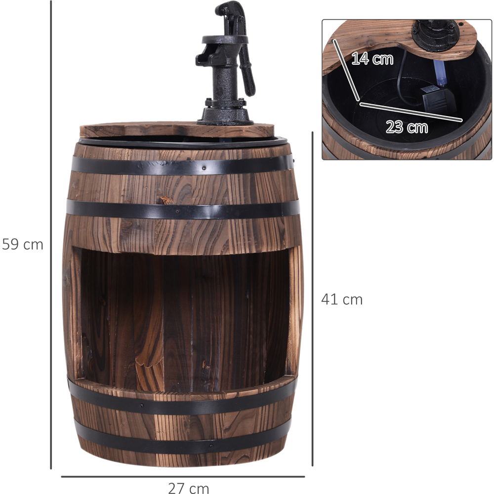 Outsunny Wood Barrel Electric Water Fountain Image 7