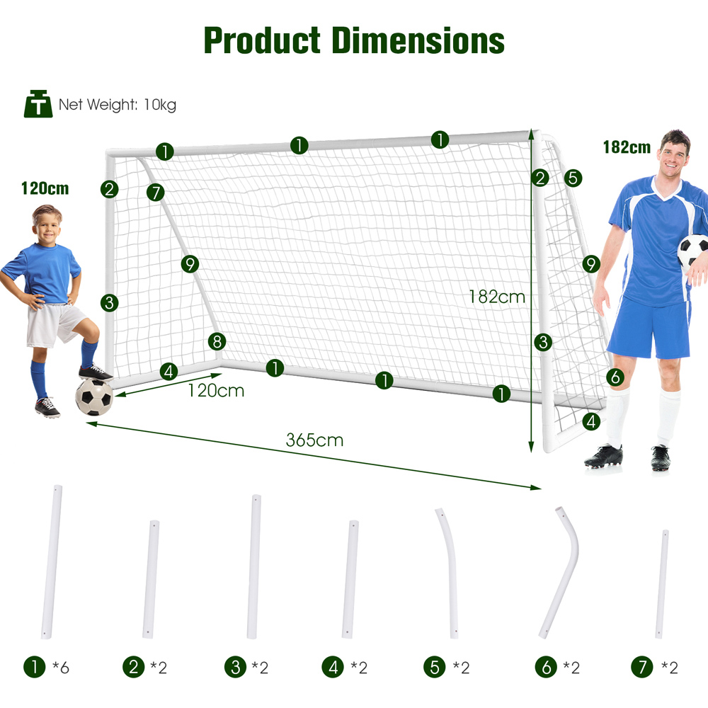 Costway PVC Frame All Weather Soccer Goal Image 9