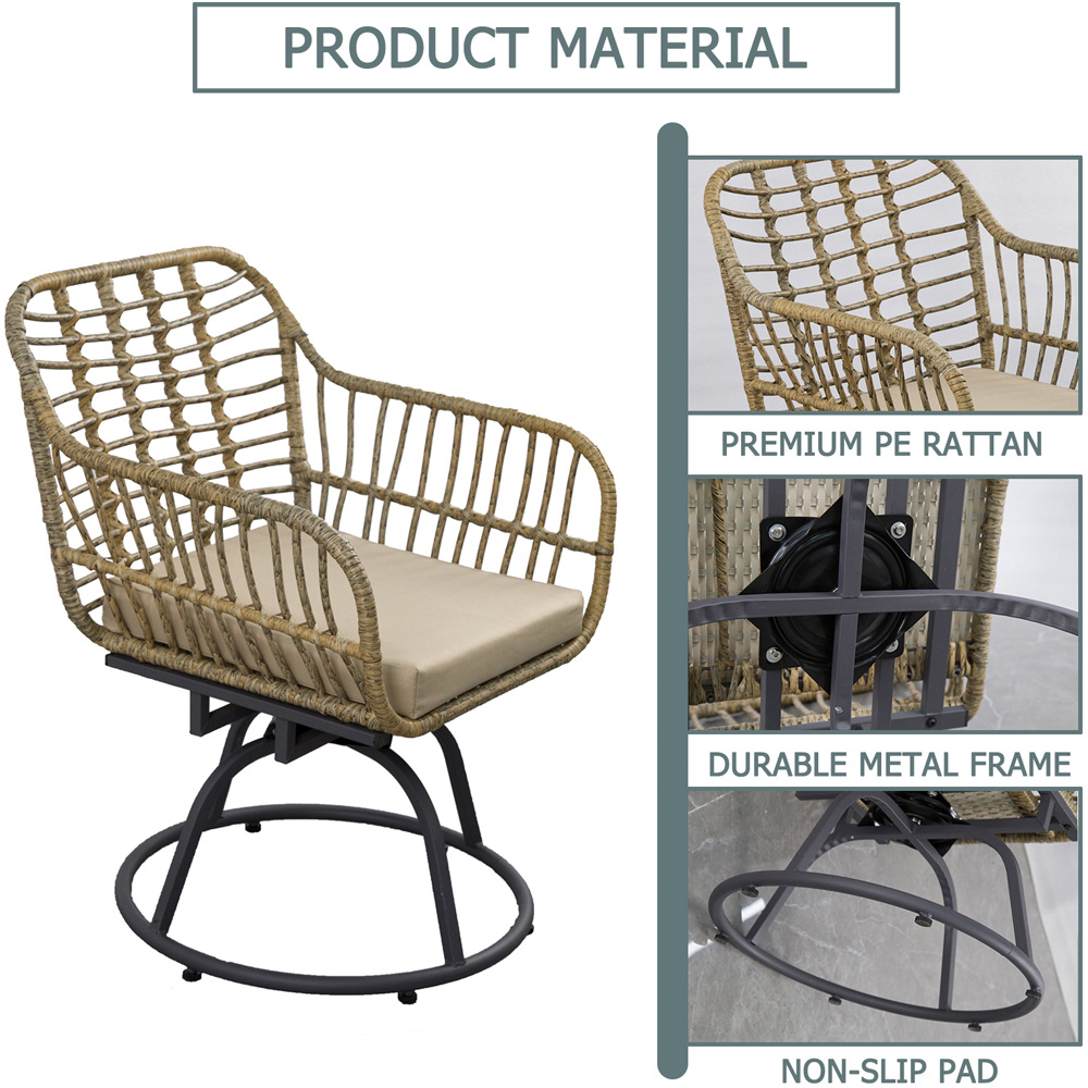 Furniture One 2 Seater Rattan Garden Swivel Lounge Set Image 4