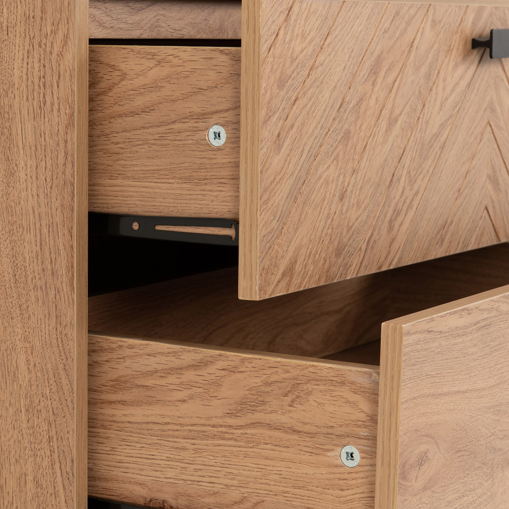 Seconique Leon 3 Drawer Medium Oak Effect Chest of Drawers Image 7