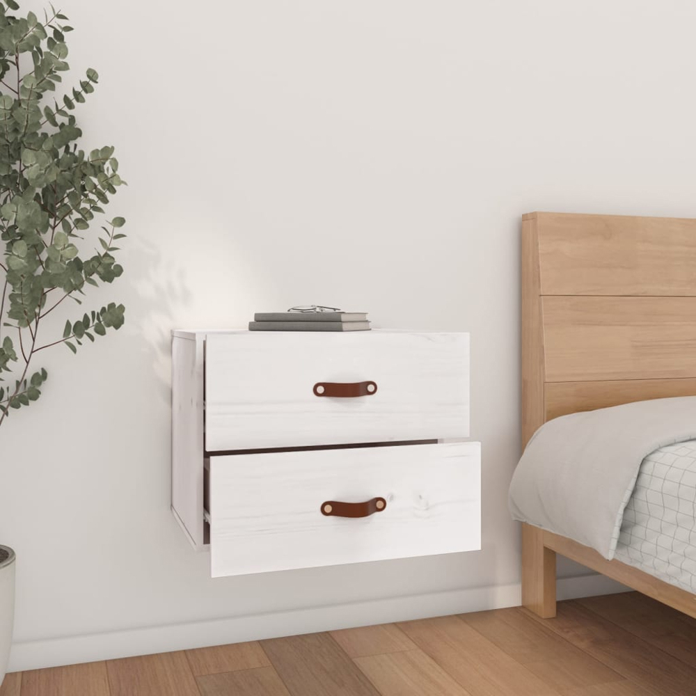 vidaXL 2 Drawer Wall Mounted Bedside Cabinet Image 8