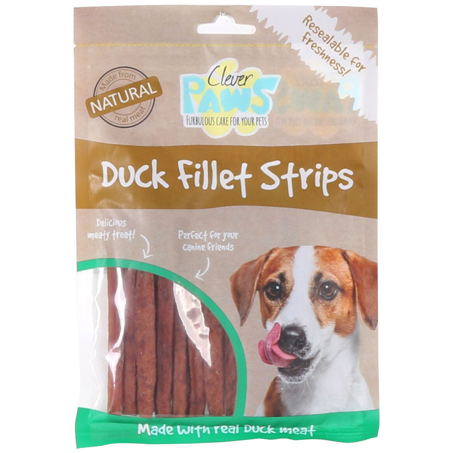 Clever Paws Duck Fillet Strips Dog Treat 80g Image