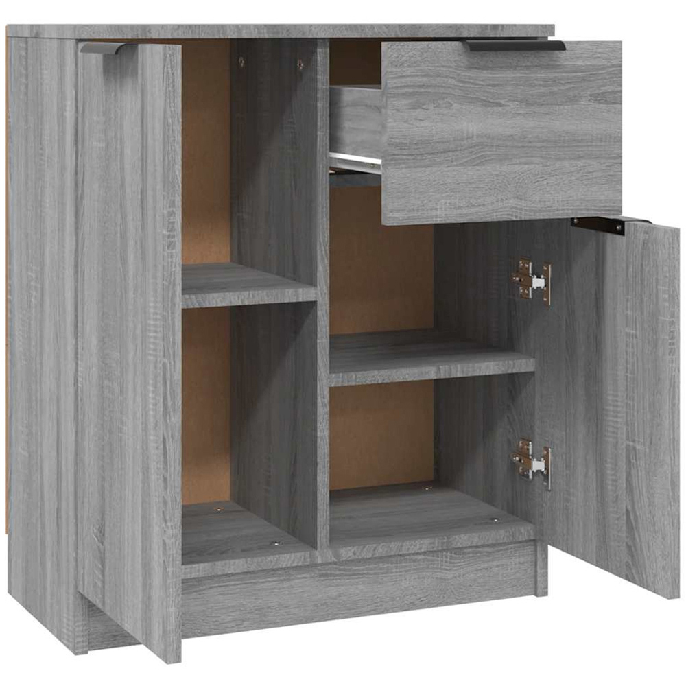 vidaXL 2 Door Single Drawer Grey Sonoma Wooden Sideboard Image 3