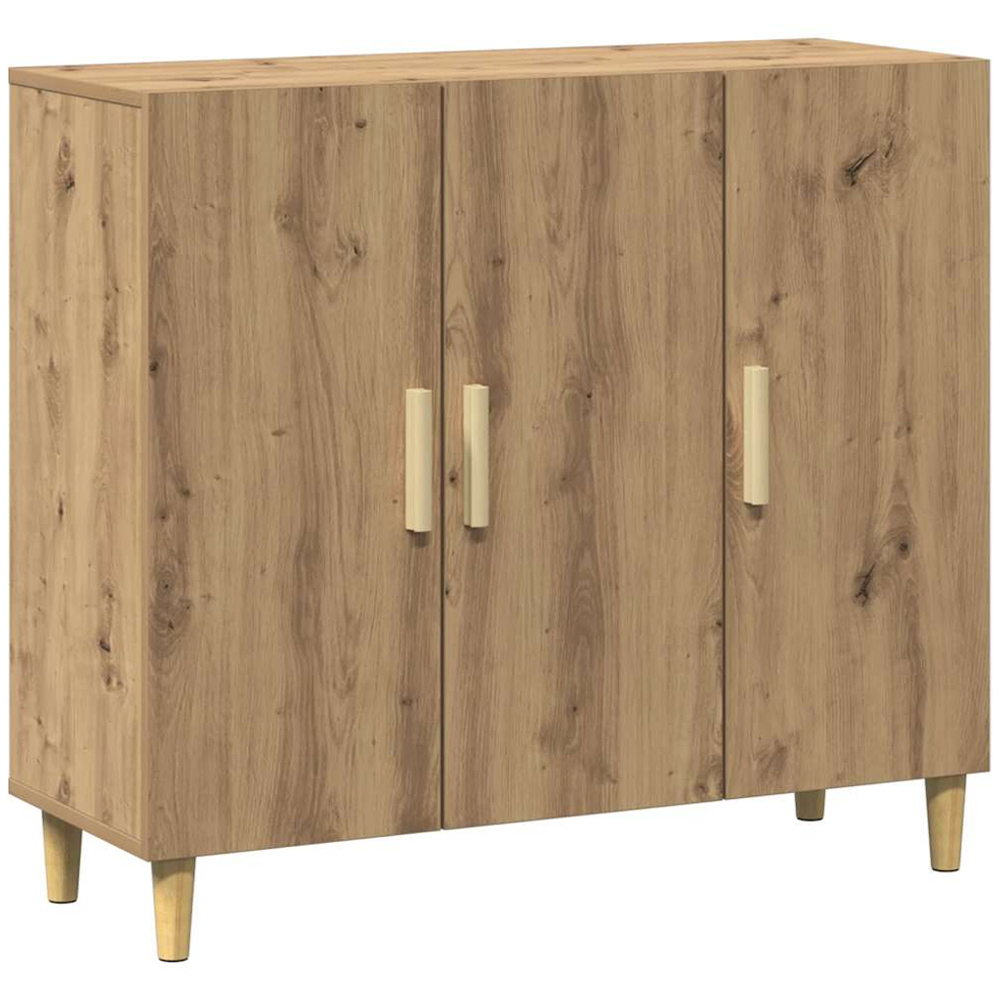 vidaXL 3 Door Artisan Oak Sideboard Image 2
