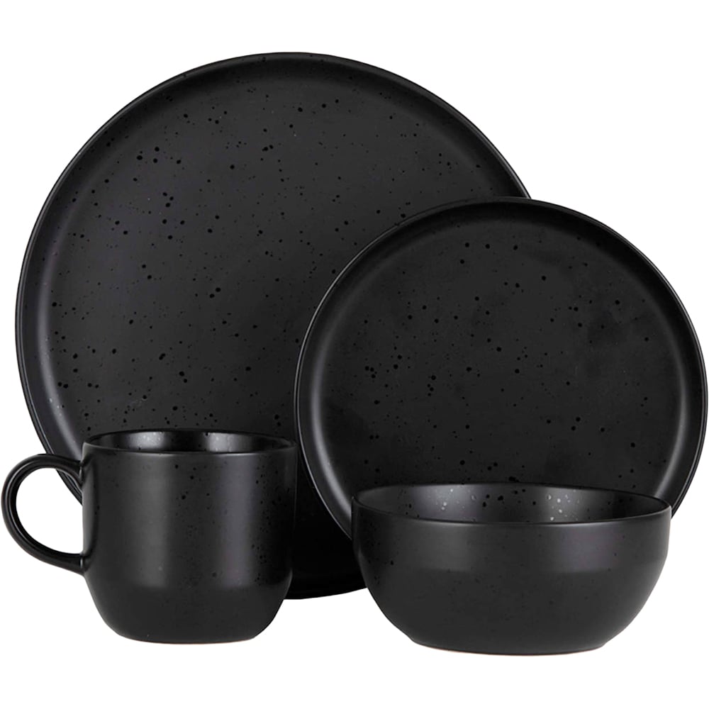 Barbary & Oak Luna Black 16 Piece Dinner Set Image 1