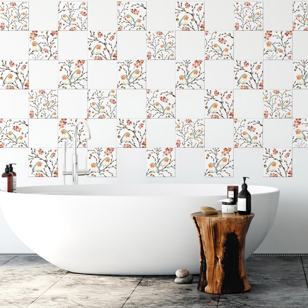 Walplus Ode To The Robin Redbreast Tile Sticker 24 Pack Image 4