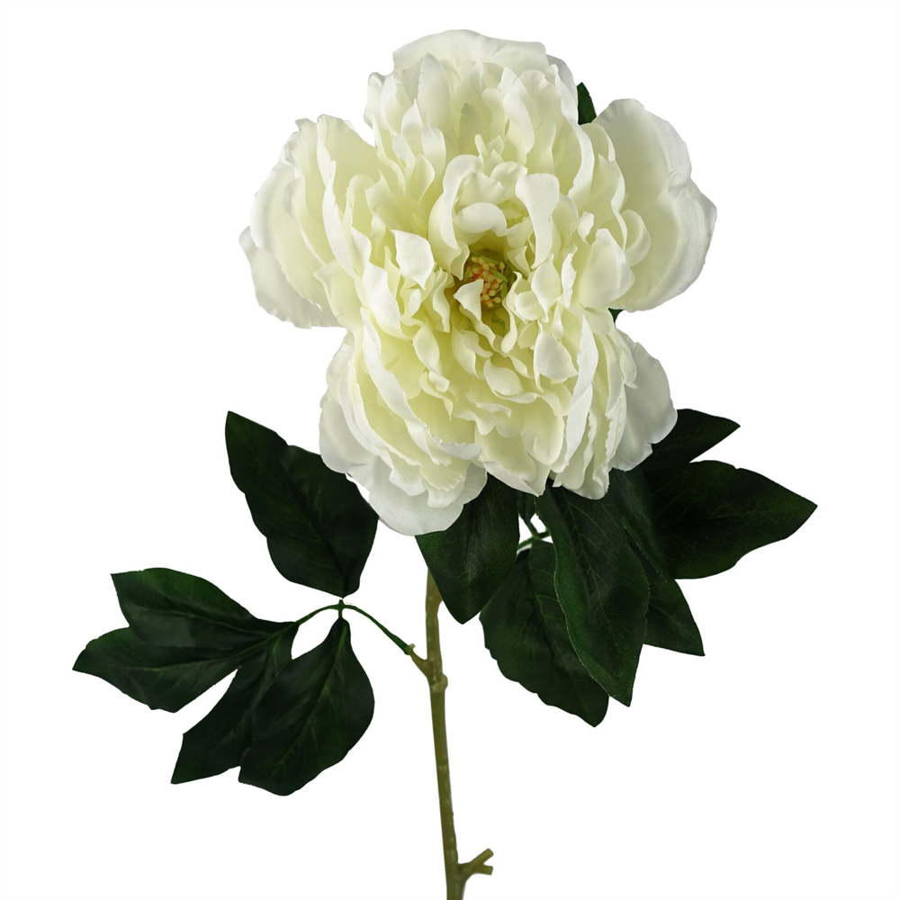 Leaf White Peony Artificial Stem 80cm 6 Pack Image 3