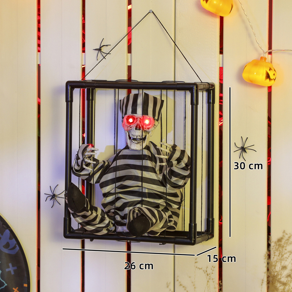Outsunny Voice Activated Animatronics Hinging Skeleton Halloween Decoration 30 x 26cm Image 9