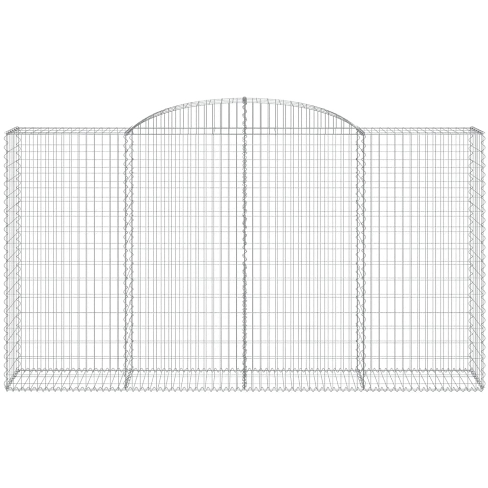 vidaXL Silver Galvanised Iron Arched Gabion Basket 300 x 50 x 160/180cm 4 Pack Image 2