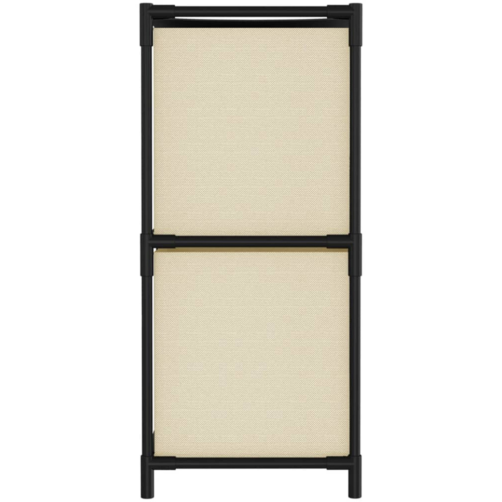 vidaXL Cream Steel Storage Cabinet with 4 Fabric Basket Image 4