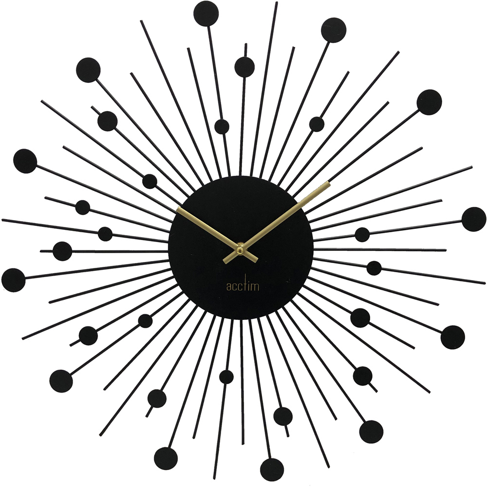 Acctim Brielle Starburst Black Wall Clock 50cm Image 1