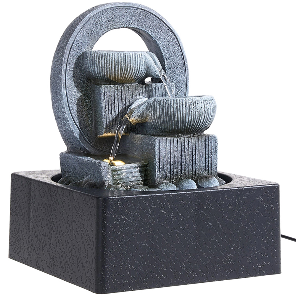 Living and Home LED Light Tabletop Waterfall Fountain Image 1
