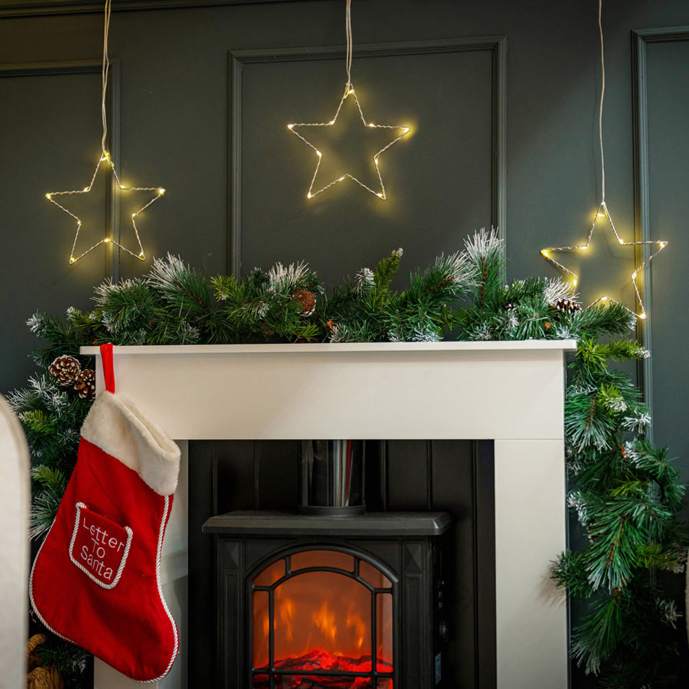 ValueLights IP44 Hanging Star Curtain Light Set of 3 Image 1