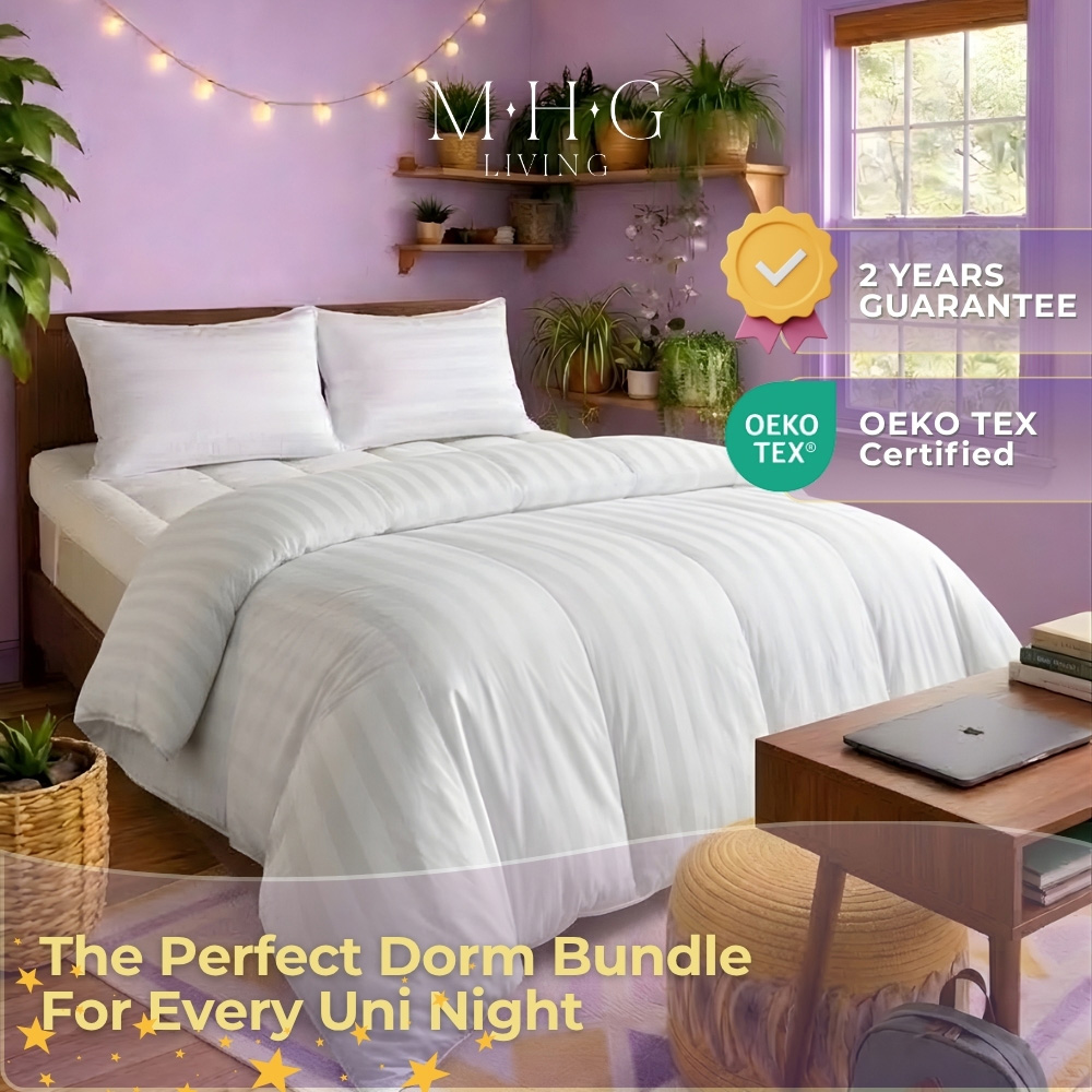 MHG Living Single White All Season Student Bedding Bundle 10.5 Tog Image 2