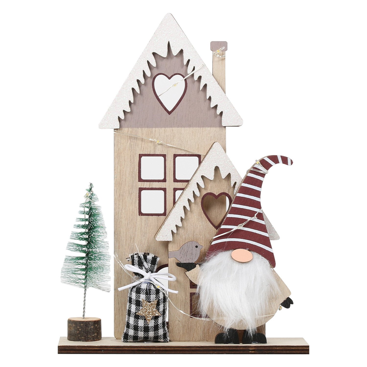 Decadent Bronze Wooden Heart Gonk Stand Image 1