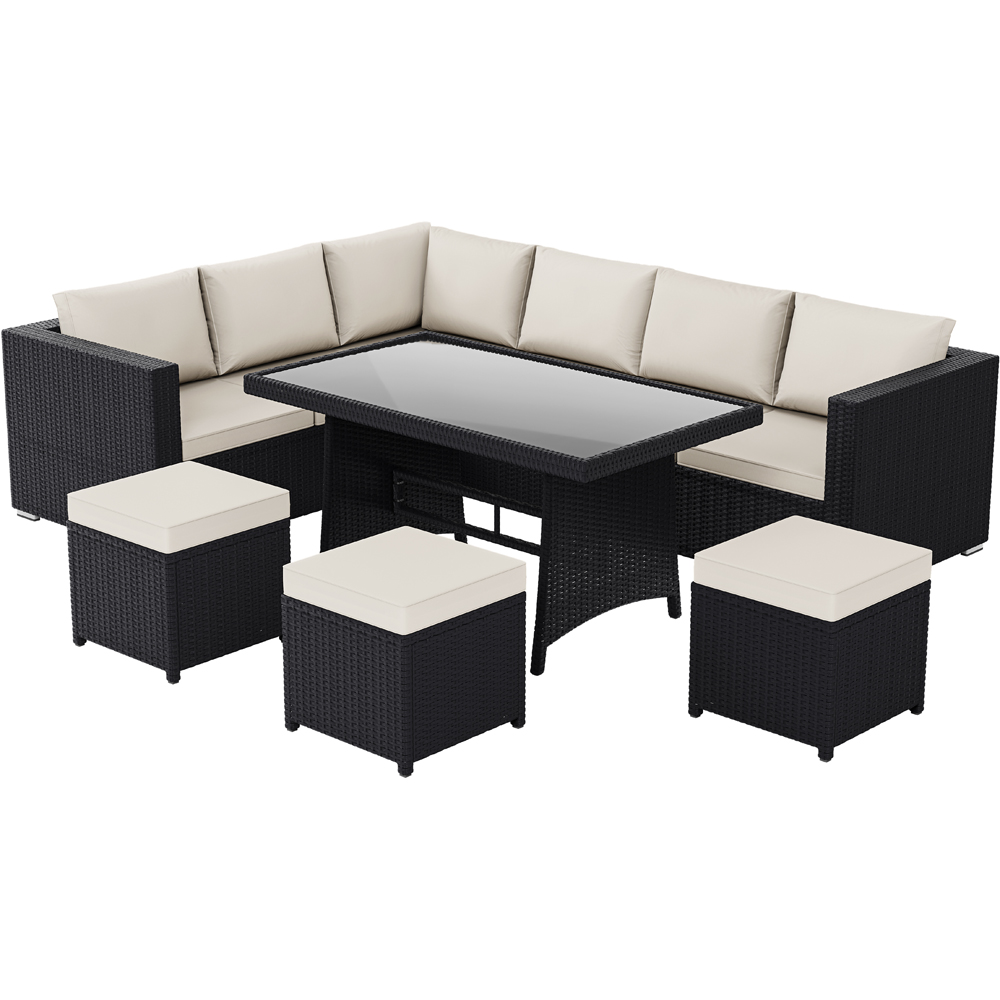 GARDEN VIDA Belgrave Rattan Effect 9 Seater Garden Dining Set Black Image 2