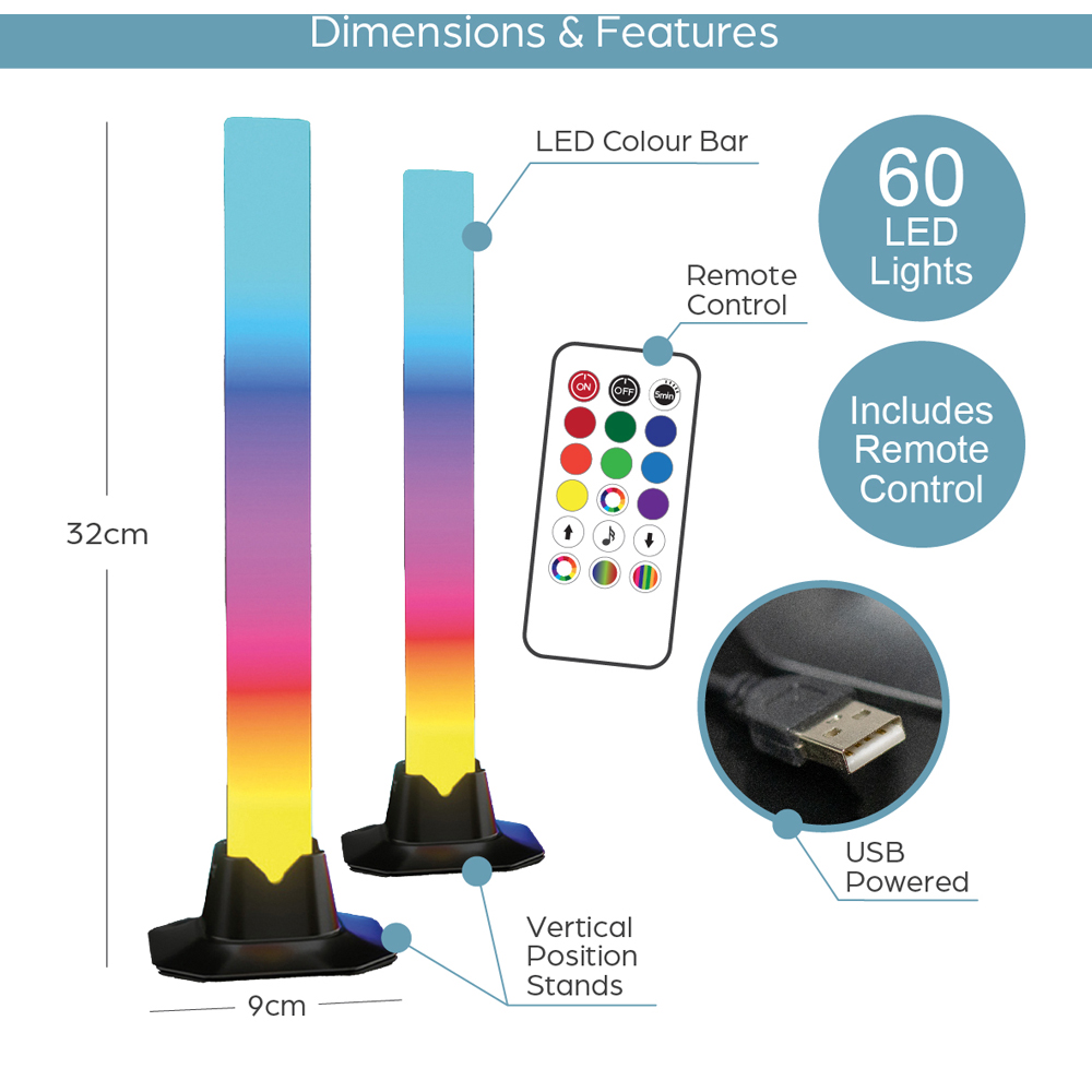 Global Gizmos Interactive Desktop Light Bar 2 Pack Image 9