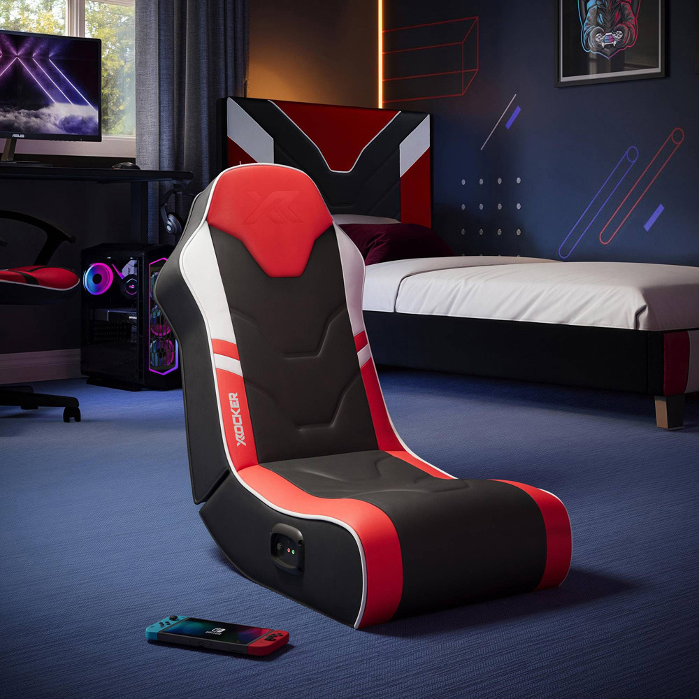 X Rocker Shadow 2.0 Red Floor Rocker Gaming Chair Image 3