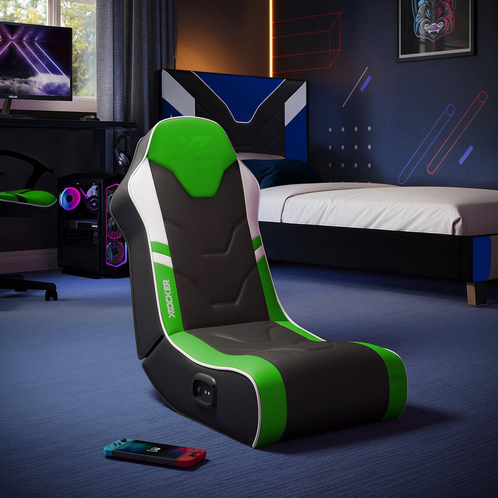 X Rocker Shadow 2.0 Green Floor Rocker Gaming Chair Image 3