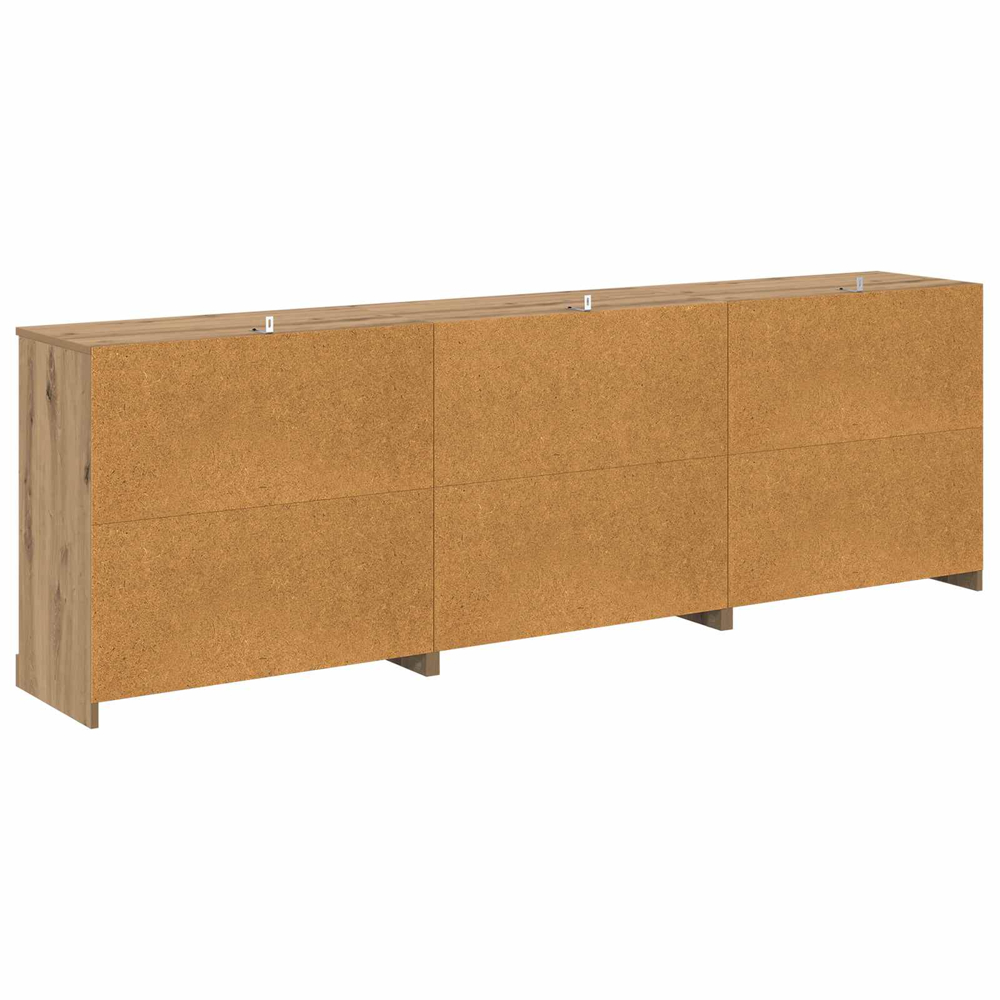 vidaXL 4 Door 3 Drawer Artisan Oak Modern Sideboard Set of 3 Image 9