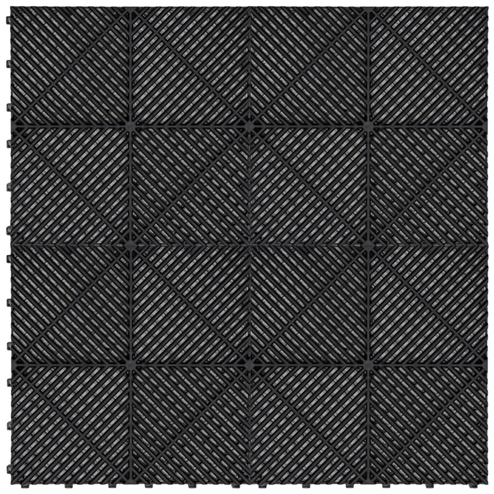 Monstershop 225 Black Vented Garage Floor Tiles with Edges Image 1
