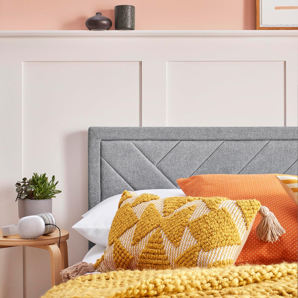 Home Treats Double Grey Etched Bed Frame Image 7