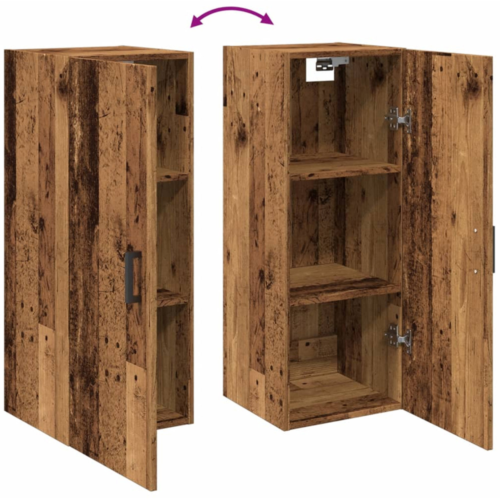 vidaXL Single Door Old Brown Wall Mounted Storage Cabinet Image 8