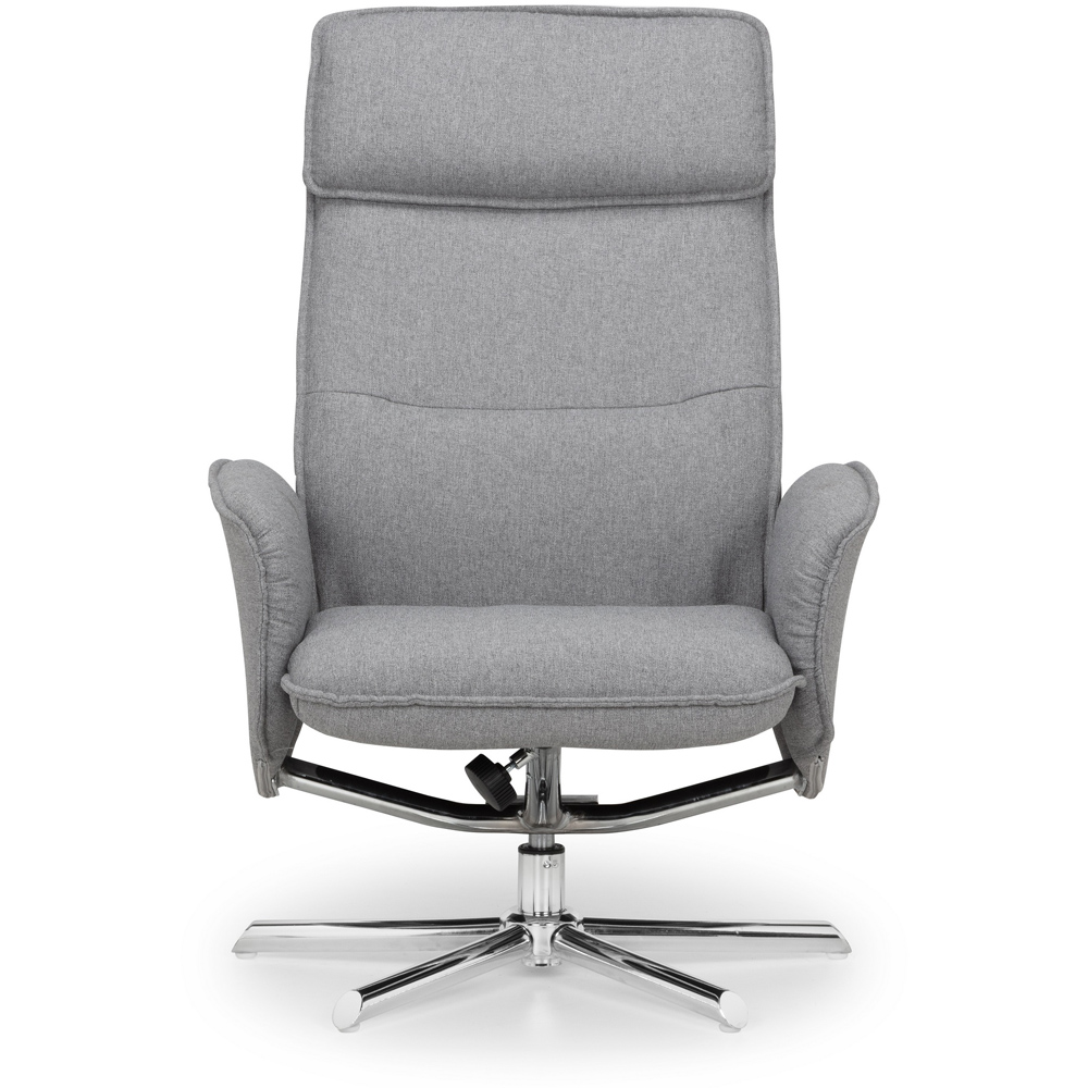 Julian Bowen Aria Grey Linen Swivel Recliner Chair and Stool Image 5