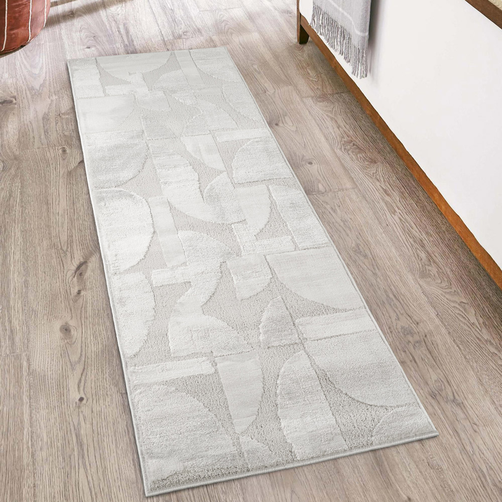 Desire Rugs Hamilton Silver Abstract Motif Rug 120 x 170cm Image 6
