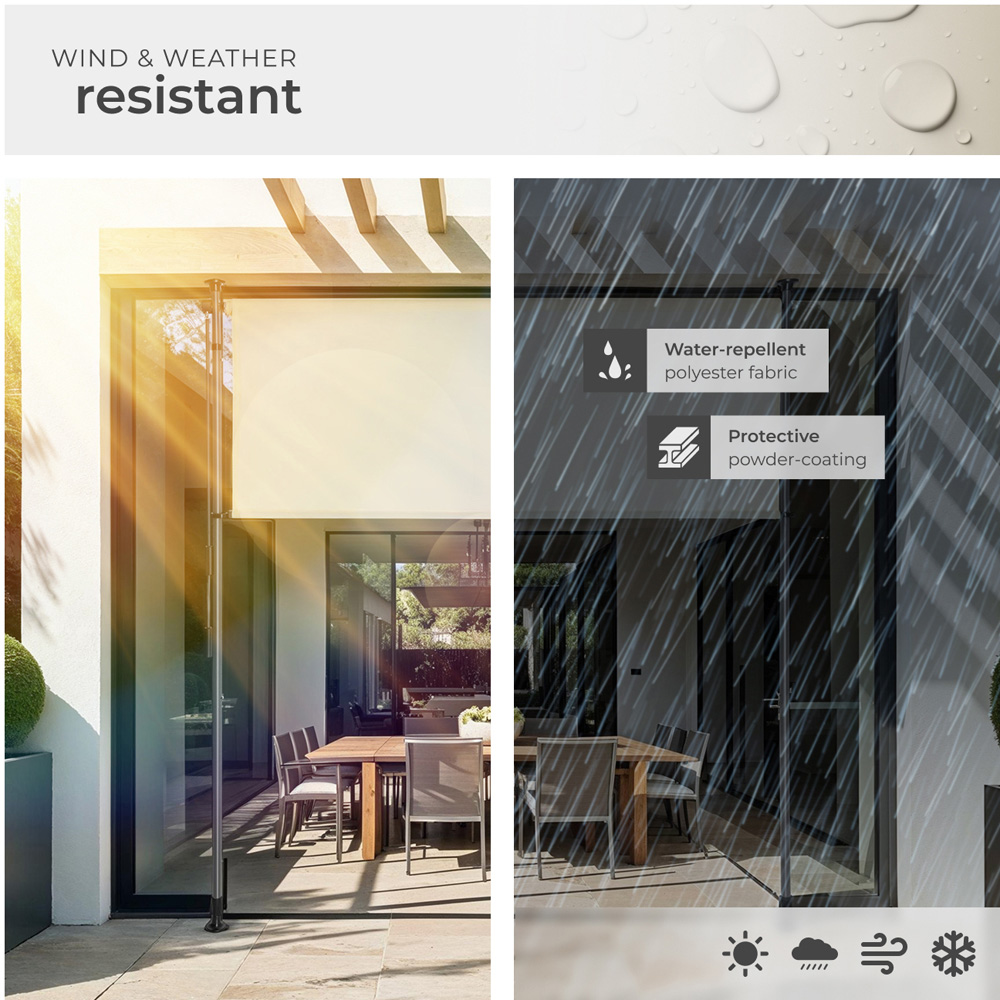 tectake Taija Beige Retractable Awning with Hand Crank 3.1 x 1.28m Image 5