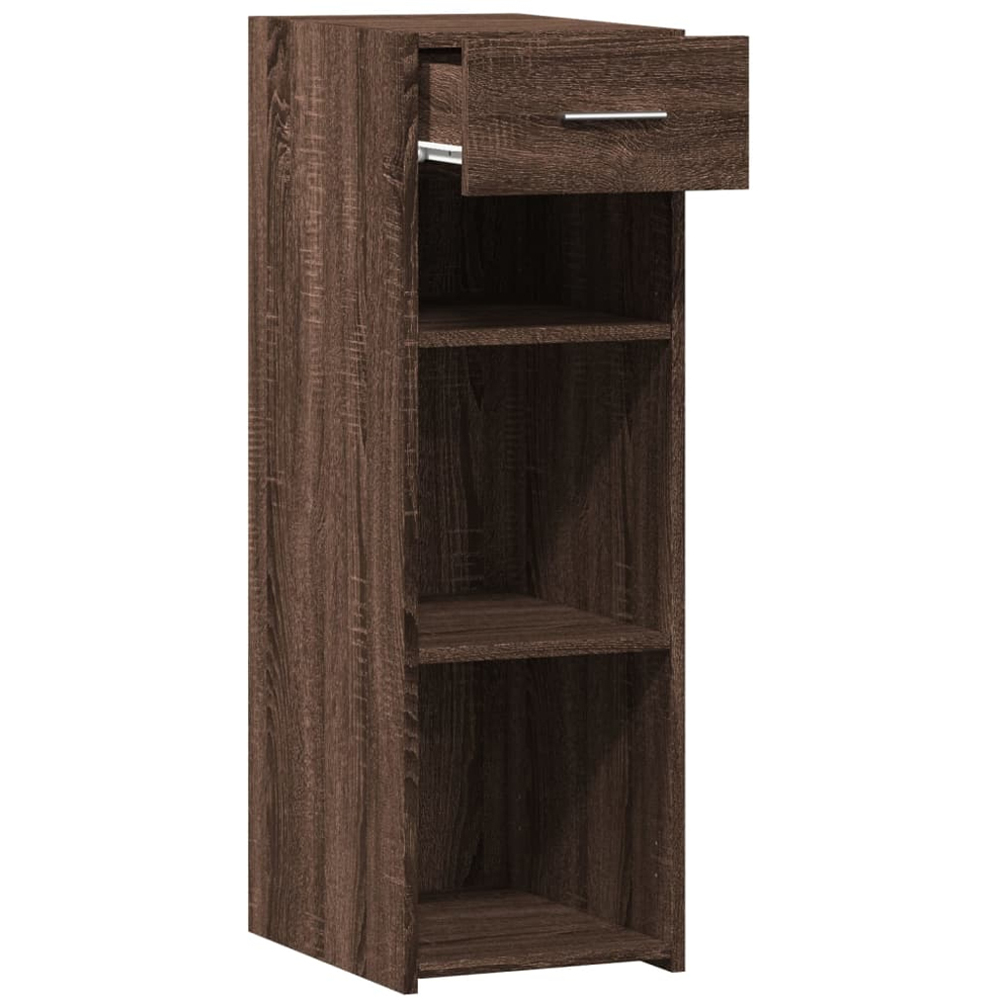 vidaXL Single Drawer 3 Shelf Brown Oak Sideboard Image 7