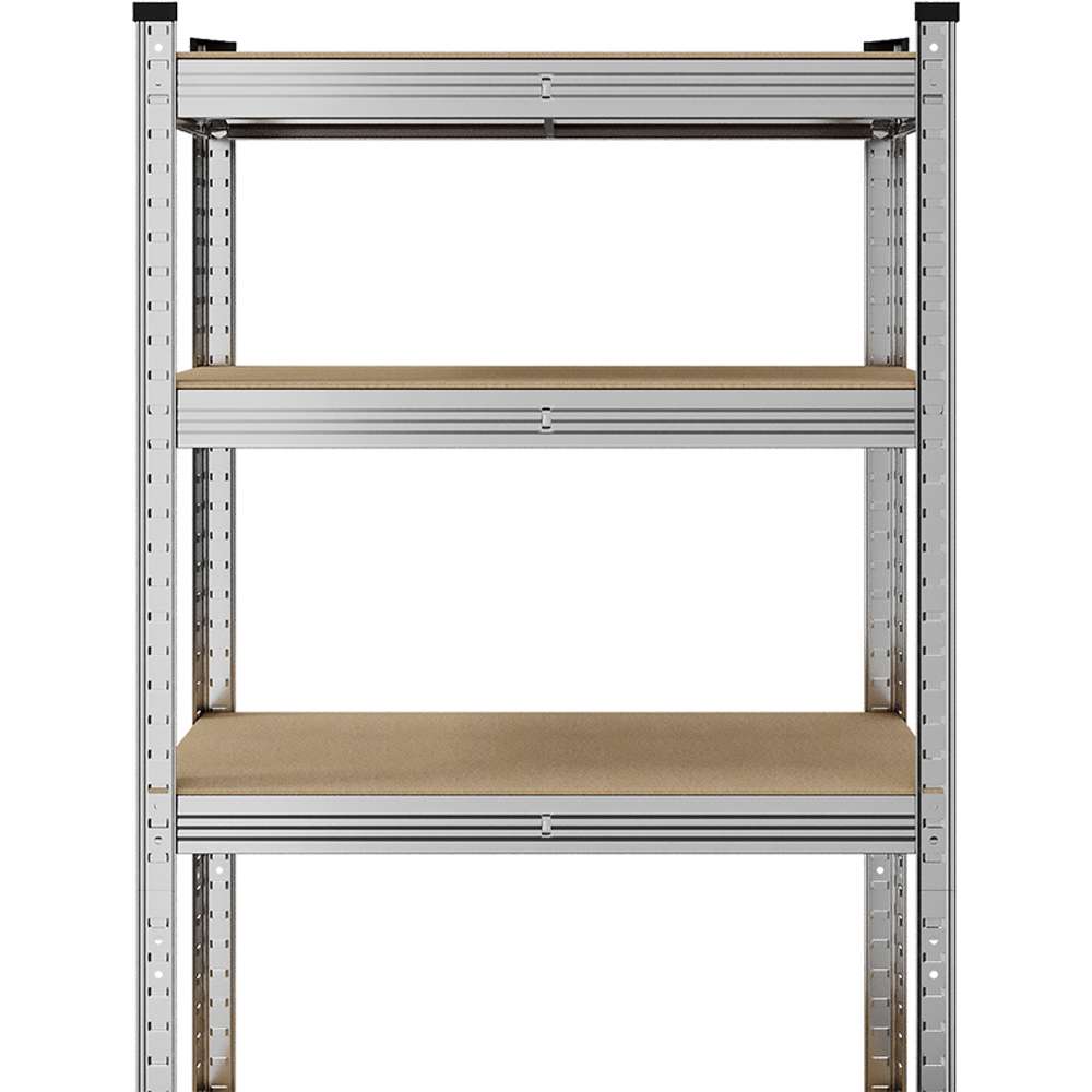 Living and Home 5 Shelf Silver Galvanised Steel Shelving Unit Image 3