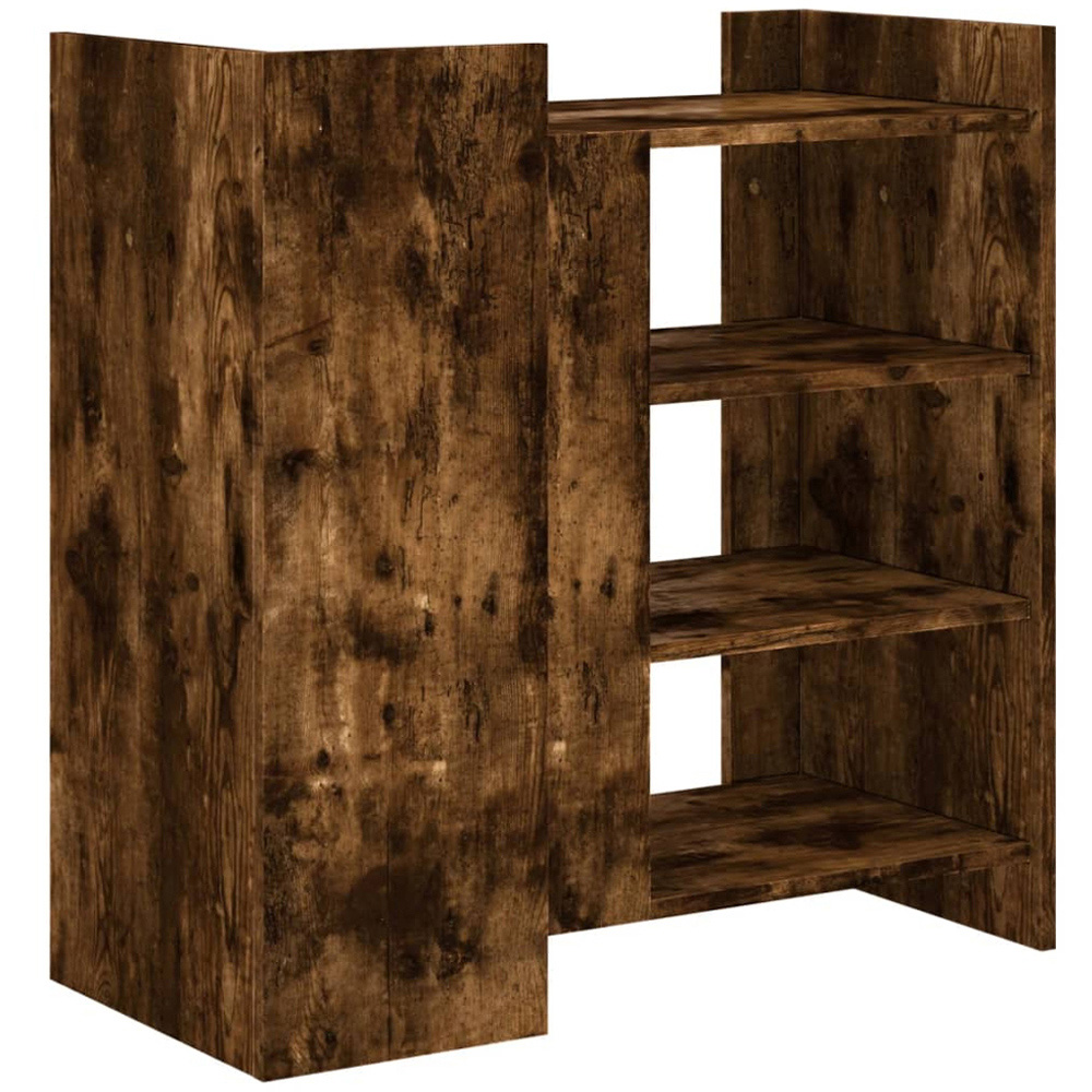 vidaXL Single Door 3 Shelf Smoked Oak Sideboard Image 6