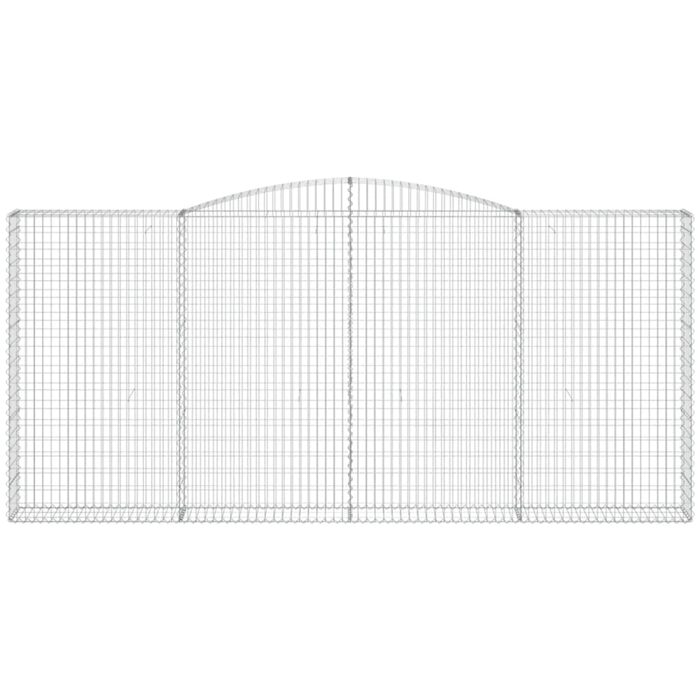 vidaXL Silver Galvanised Iron Arched Gabion Basket 400 x 30 x 180/200cm 2 Pack Image 4