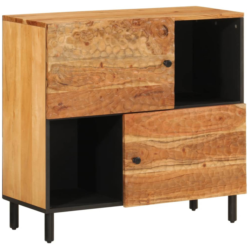 vidaXL 2 Door Solid Acacia Wood Side Cabinet Image 2