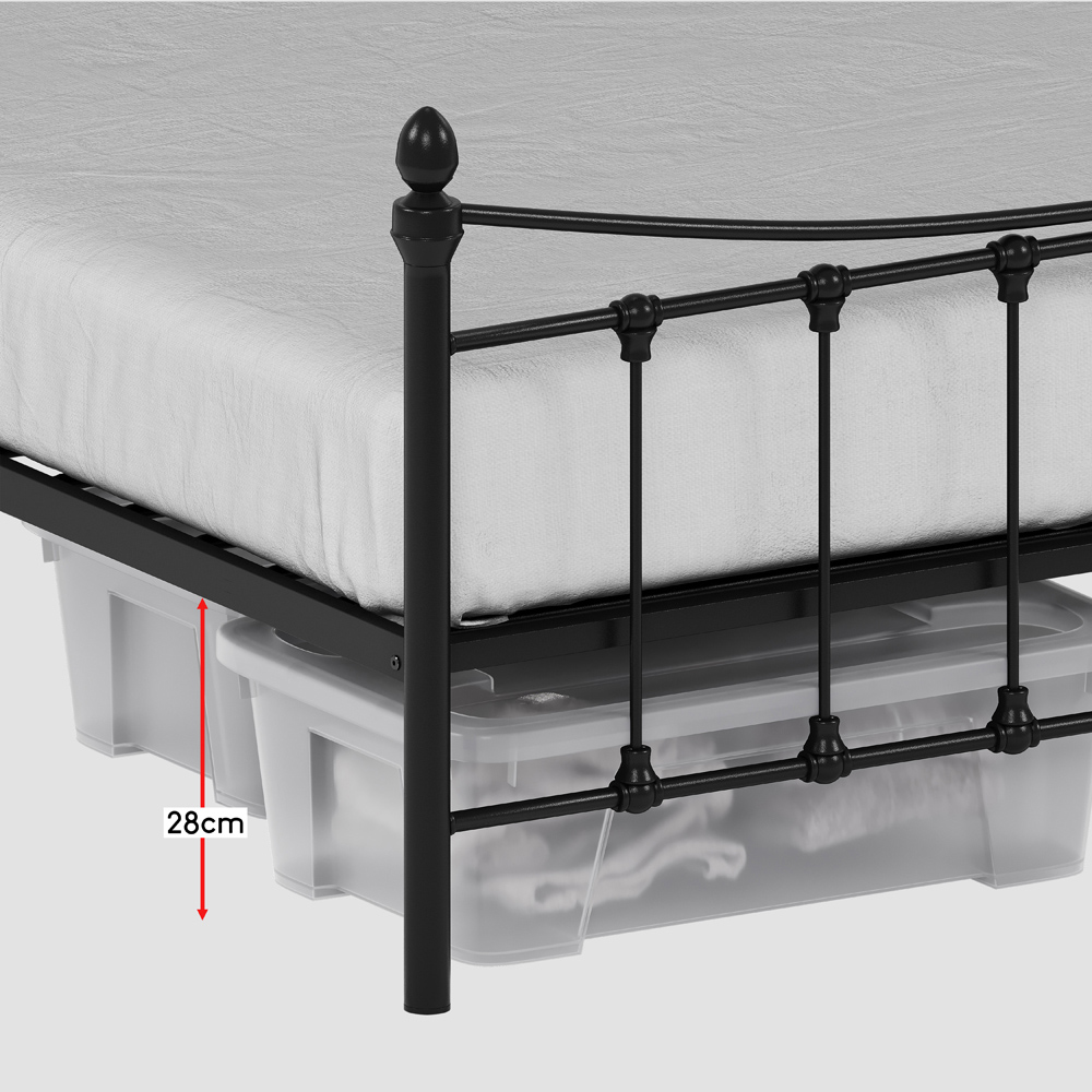 Vida Designs Paris Double Black Metal Bed Frame Image 7