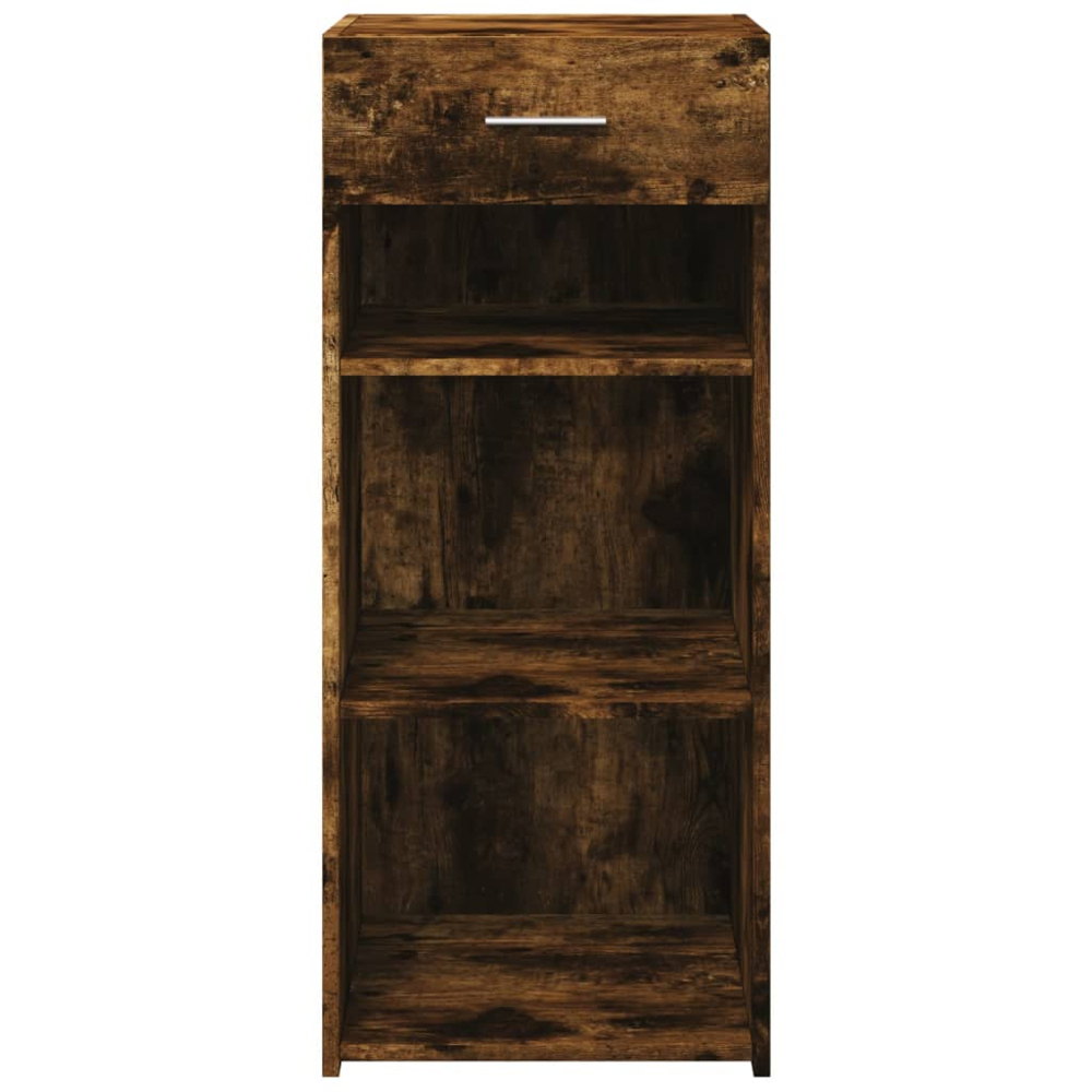 vidaXL Single Drawer 3 Shelf Smoked Oak Sideboard Image 4