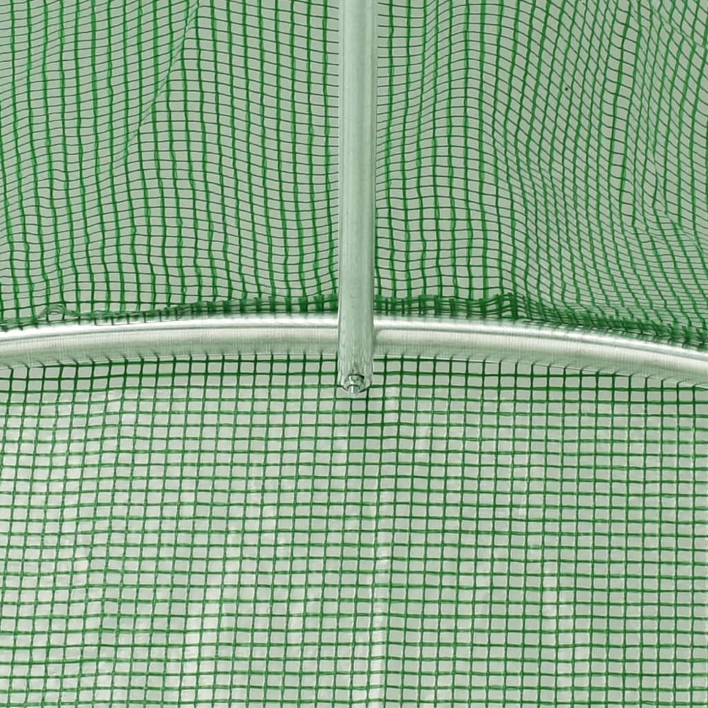 vidaXL Green Polyethylene Galvanised Steel Frame 78.4 x 9.8ft Greenhouse Image 5