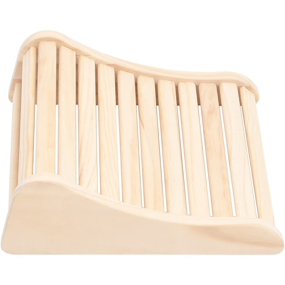 Walplus Solid Pine Wood Curved Sauna Headrest Image 3