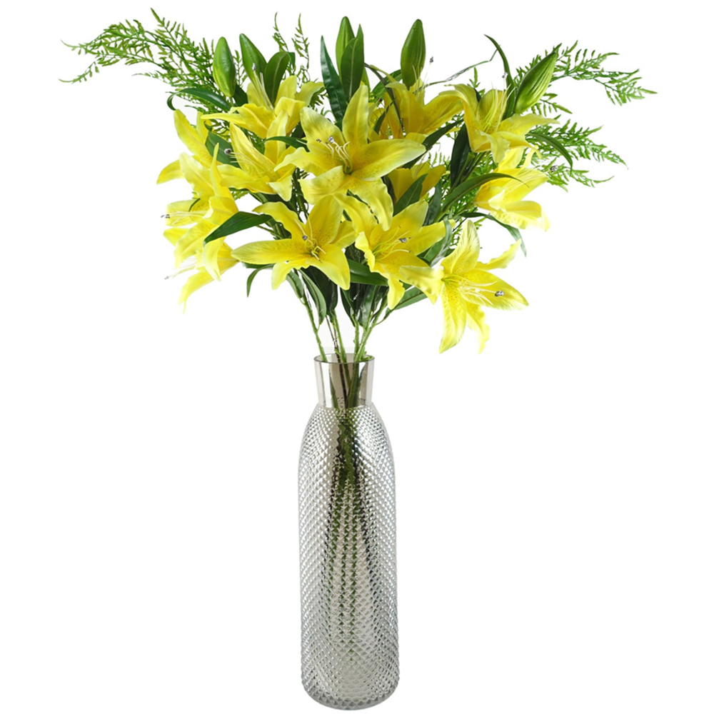 Botanik Smoke Grey Tall Diamond Glass Vase 50cm Image 7