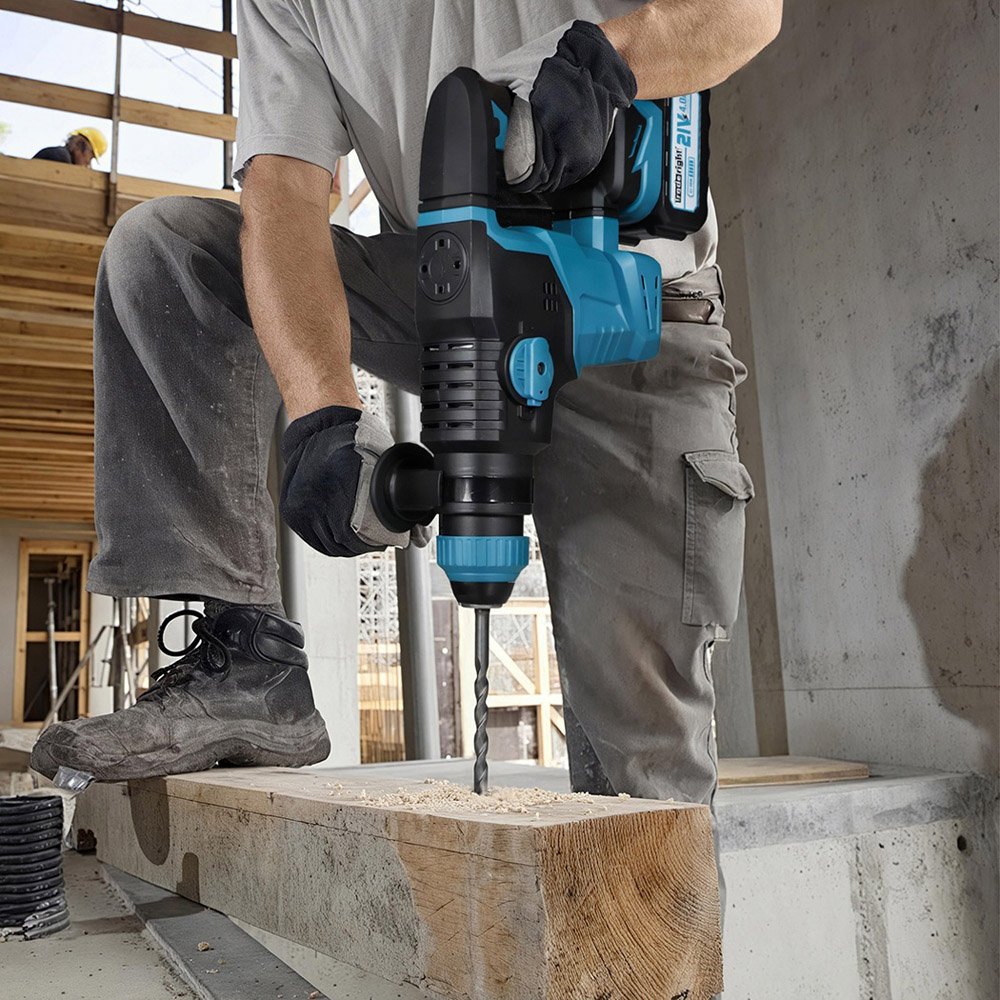 Traderight HW0302-UK SDS Plus Cordless Rotary Hammer Drill with Accessories 21V Image 2
