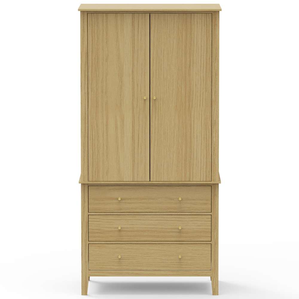 Core Products Henley 2 Door 3 Drawer Oak Effect Wardrobe Image 4