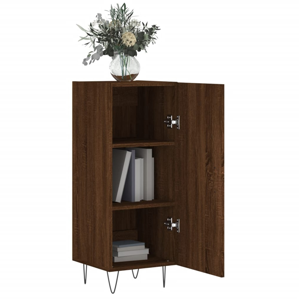 vidaXL Single Door Brown Oak Sideboard Image 4