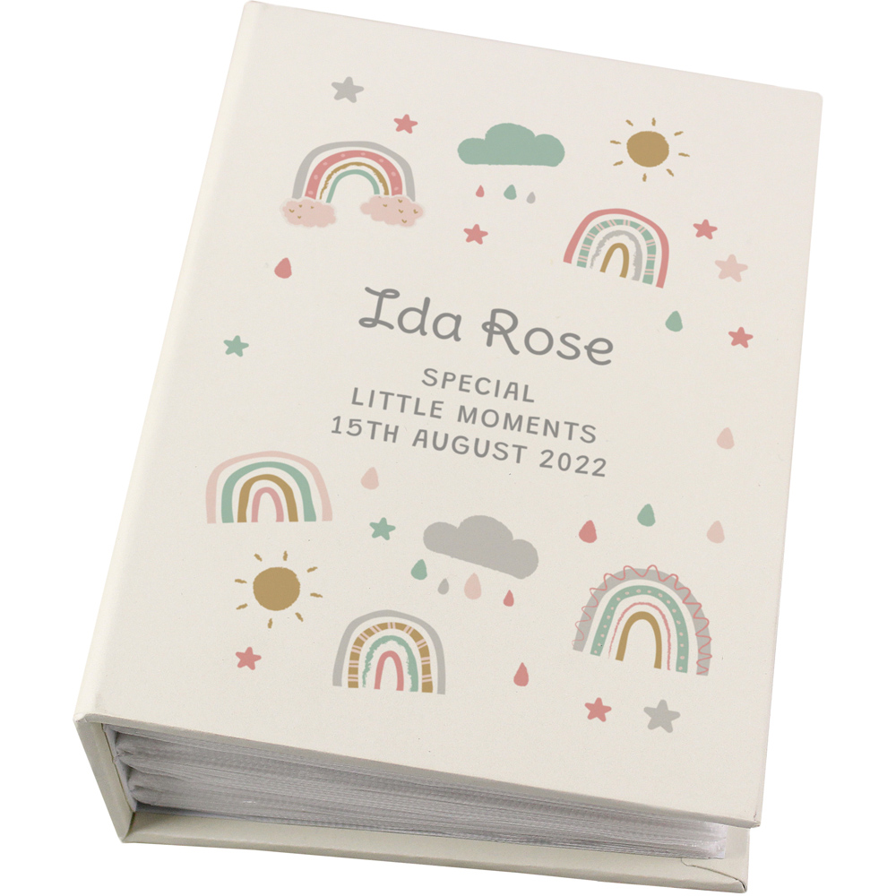 Personalised Memento Personalised Rainbow Photo Album with Sleeves 6 x 4cm Image 1