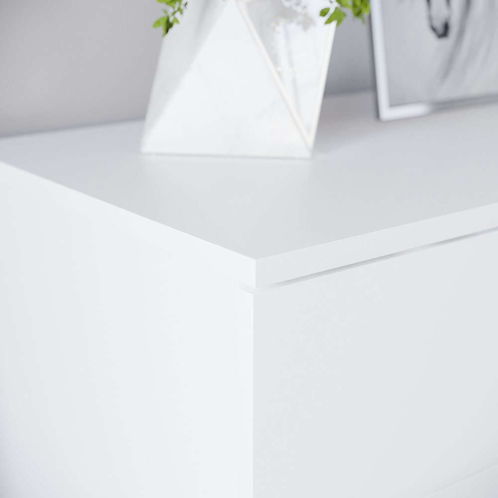 VIDA DESIGNS Riano 5 Drawer White Unique Anti Bowing Chest of Drawers with Metal Handles Image 3