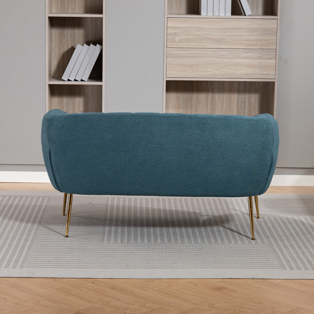 Artemis Home Stanton 2 Seater Teal Fabric Shell Accent Sofa Image 6